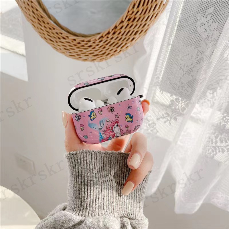 Disney Vỏ Bảo Vệ Hộp Sạc Tai Nghe Airpods 1 / 2 / Pro Họa Tiết Nàng Tiên Cá / Alice Dễ Thương