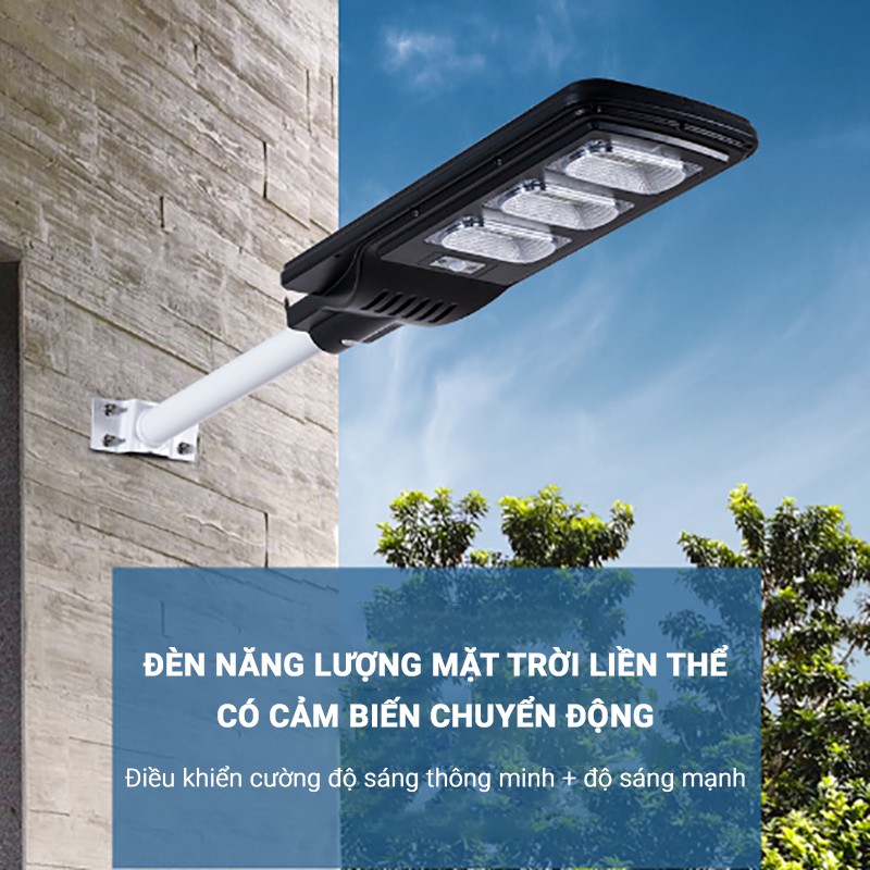 [ĐỔI HÀNG TRONG 90 NGÀY]Đèn năng lượng mặt trời liền thể Viti Smart 100W phù hợp diện tích 80m2 chống nước chống va đập