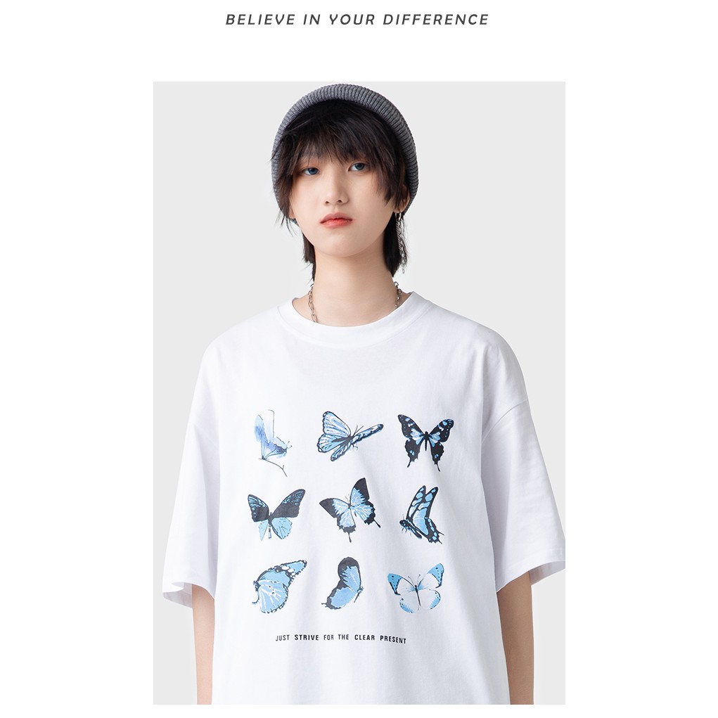 Áo Thun Unisex Bươm Bướm Phông Tay Lỡ