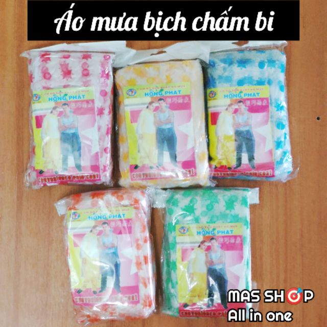 Áo mưa bịch chấm bi