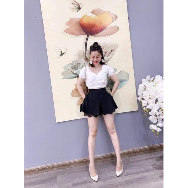Quần giả váy viền ren xinh xắn( cam kết hàng đẹp)