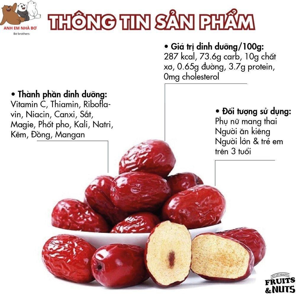 Táo đỏ Hàn Quốc sấy khô Chính Hãng SAM SUNG Hộp 1kg