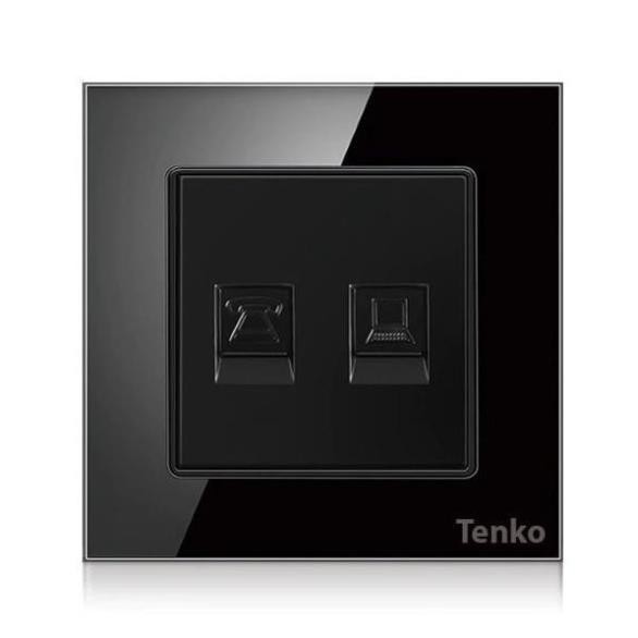 Bán sỉ - Ổ cắm LAN + Phone âm tường cao cấp mặt kính cường lực hàng Tenko - ONMI.VN chính hãng.