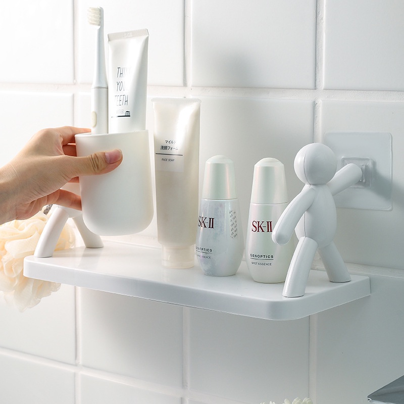 Kệ hình Nhân decor nhà tắm, kệ nhựa HÌNH NGƯỜI CAO CẤP nhà bếp dán tường siêu dính chịu lực đa năng
