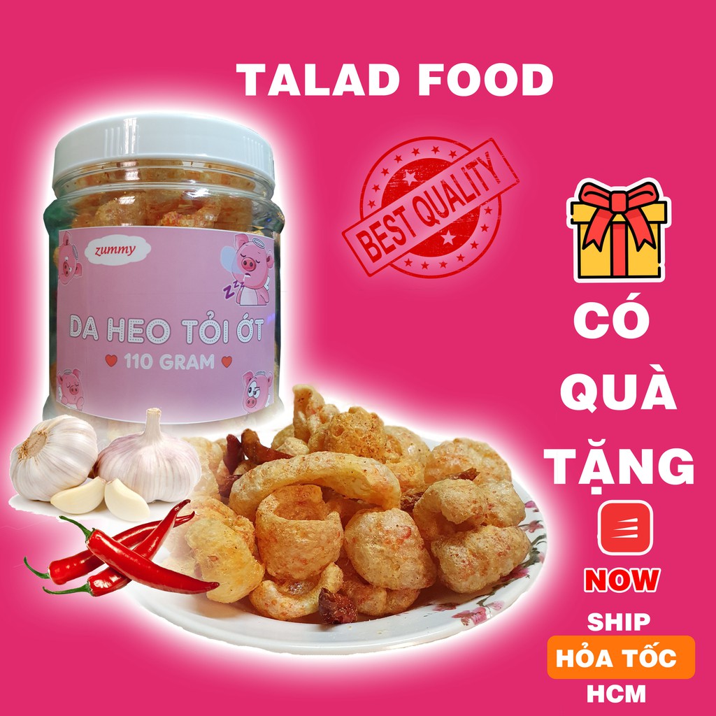 Da heo muối ớt 110g TALAD FOOD, đồ ăn vặt Sài Gòn, giòn thơm cay nhẹ vừa rẻ vừa ngon