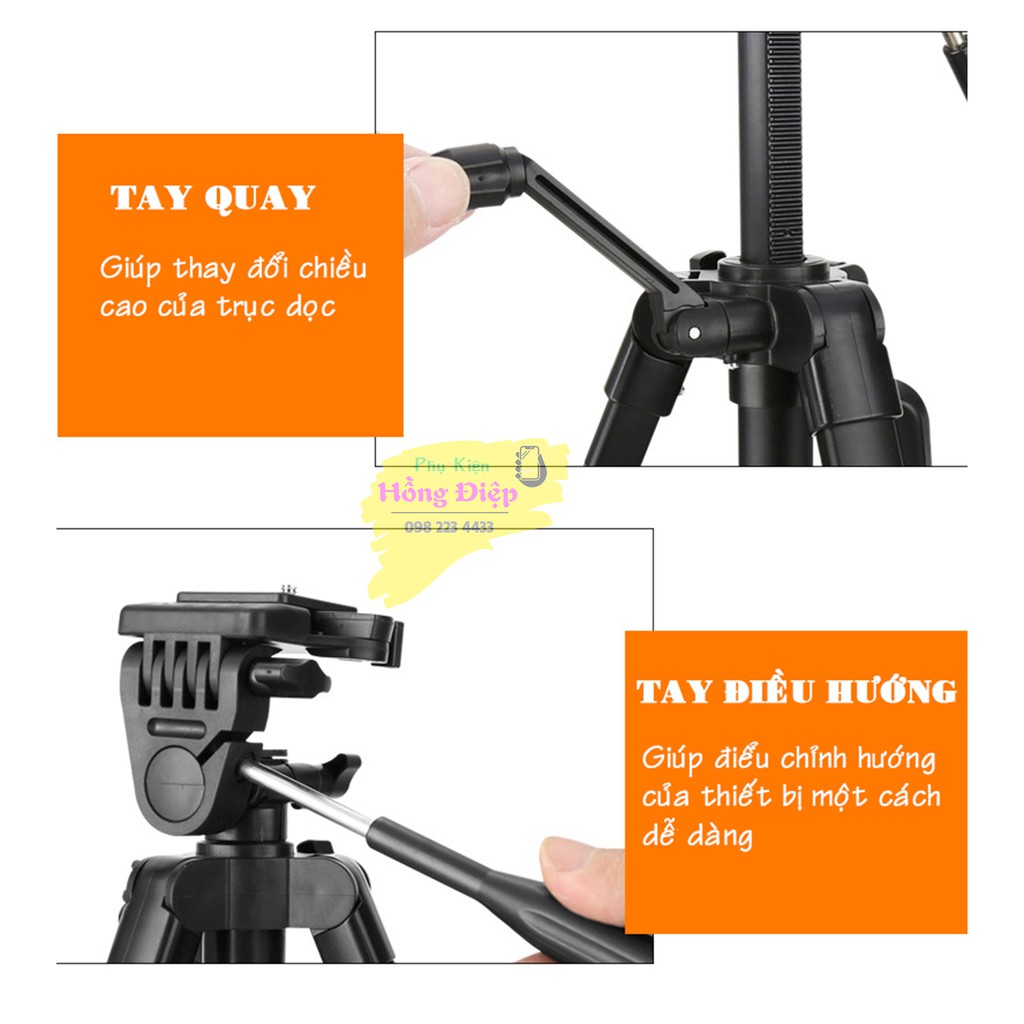 Giá Đỡ Điện Thoại - Máy Ảnh Loại To Tripod 3388 Có Remote Bluetooth