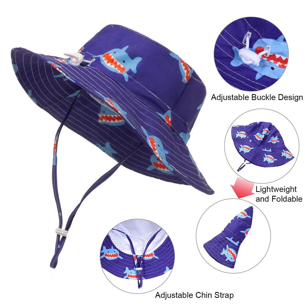 Mũ Rộng Vành UPF 50 + Chống Nắng Bảo Vệ Cho Bé