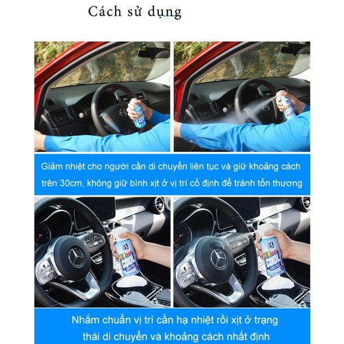 Bình xịt làm lạnh tức thời ô tô xe máy BOTNY Cool 180ml - Làm lạnh nhanh, khử mùi hiệu quả