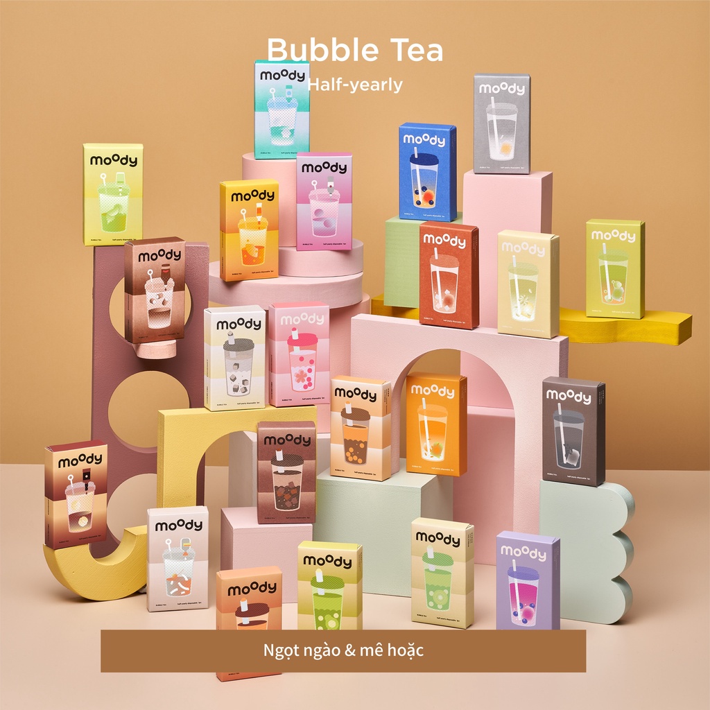 Kính áp tròng Moody CHOCO MOCHI bộ sưu tập Bubble Tea 14.2mm có màu sử dụng nửa năm