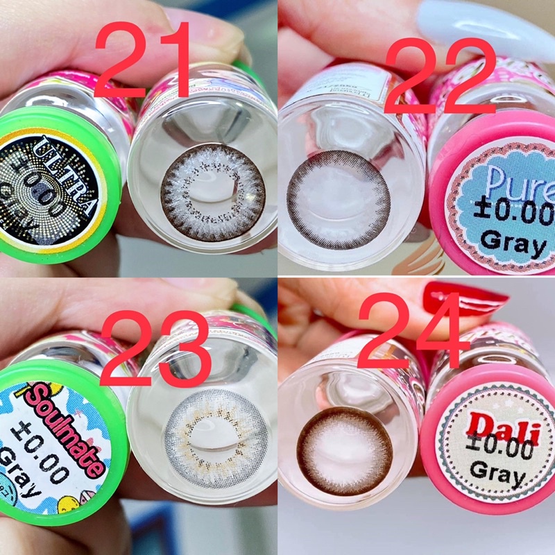 Các mẫu lens Xám-Gray Hot size giãn tròng to không độ _Kính giãn tròng_Sam Eyes