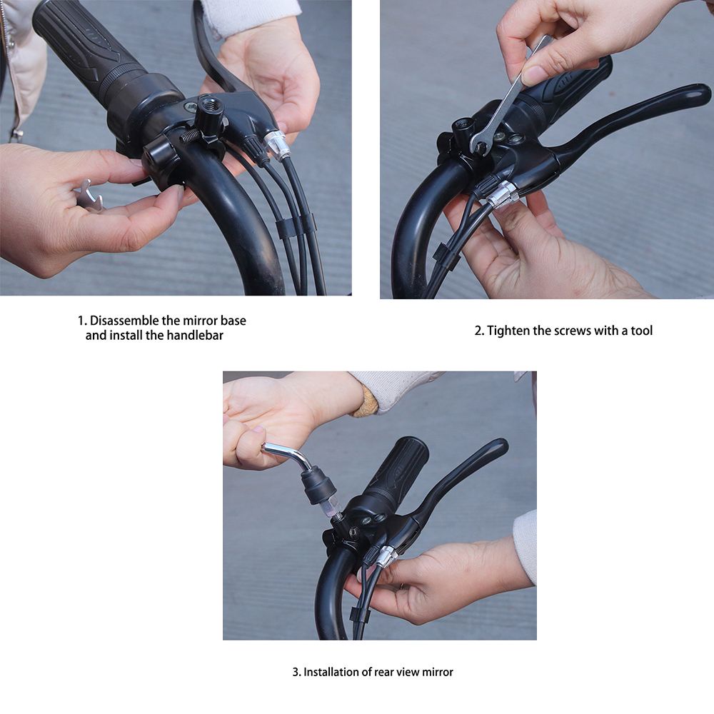 Set 2 kẹp gương chiếu hậu bằng nhôm màu đen thông dụng cho xe máy