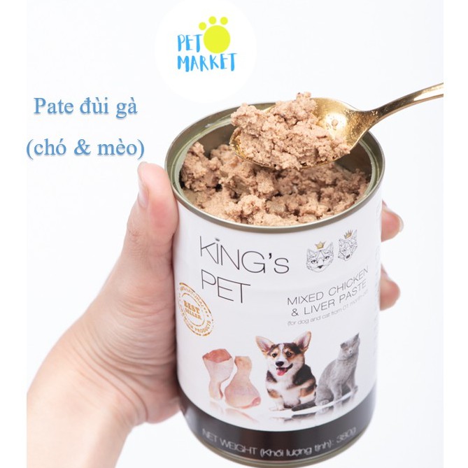 [Sỉ LH] Pate King Pet cho Chó Mèo- 4 mùi vị (Đùi Gà, Cá Hồi, Giò heo hầm và HH Cá)