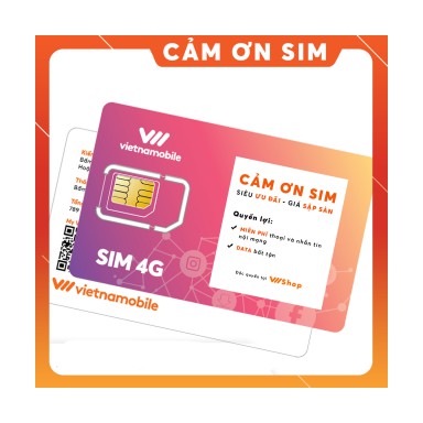 Sim Vietnamobile gói hòa mạng CẢM ƠN