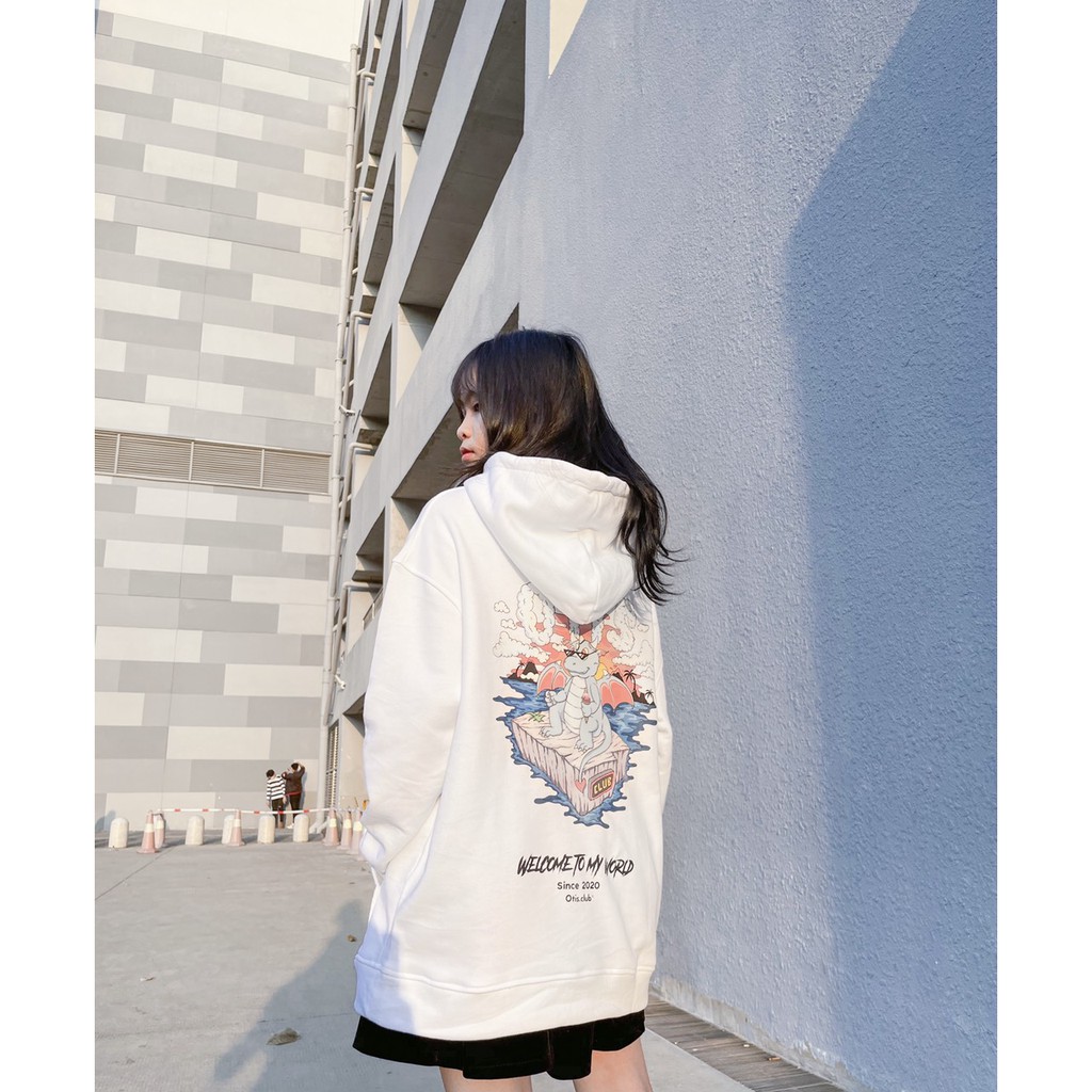 Áo Khoác Hoodie Local Brand Unisex Otis Club - Hoodie Dragon Trắng