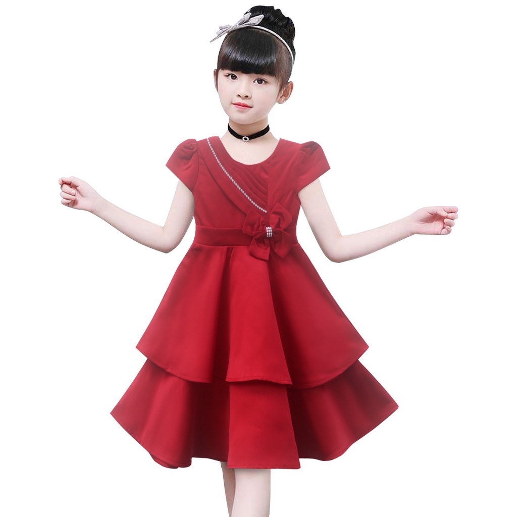 Đầm Dạ Hội Chất Liệu Satin Cho Bé Gái 1-12 Tuổi Y875