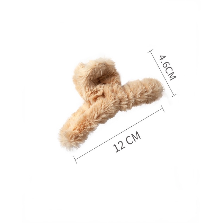 Kẹp tóc hình vuốt cá mập lớn bằng vải lông phong cách thời trang thu đông cho nữ