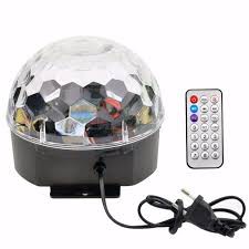 Đèn Led Quả Cầu Xoay Vũ Trường Sân Khấu 7 Màu Có Bluetooth, Phát Nhạc Thẻ Nhớ, Usb Kèm Remote