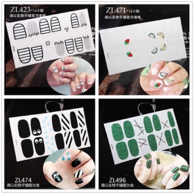 Set 14 miếng dán móng stiker cực xinh 🥰 freeship