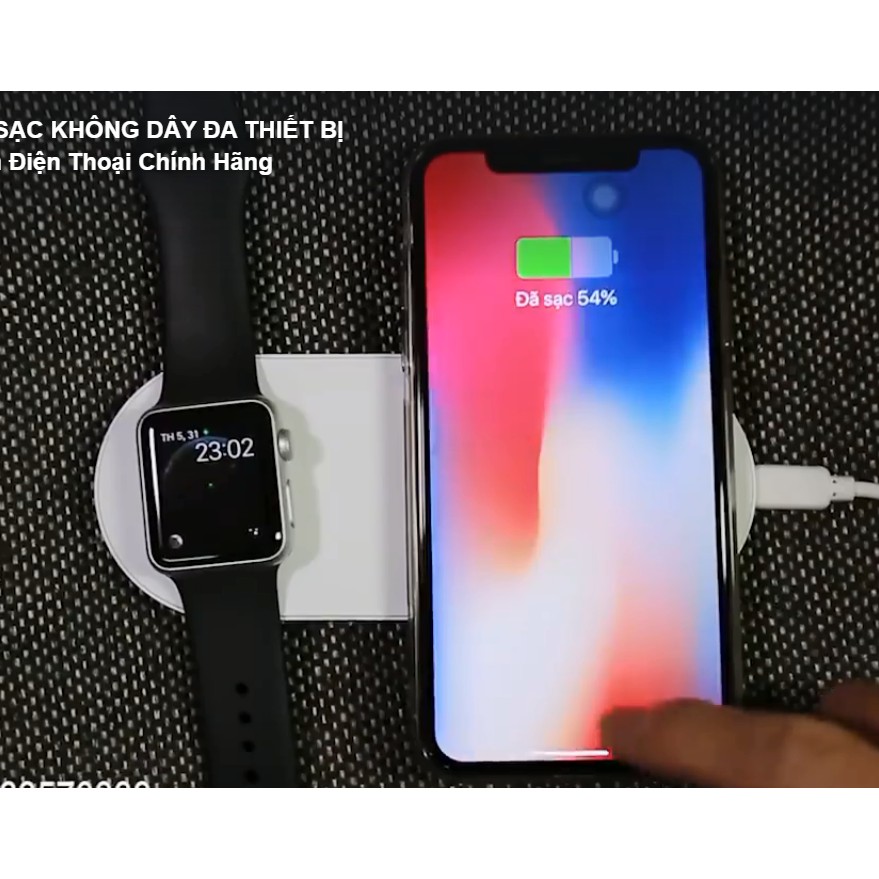 Dock Sạc Không Dây Mini Airpower cho iPhone & Apple Watch - Hàng Nhập Khẩu