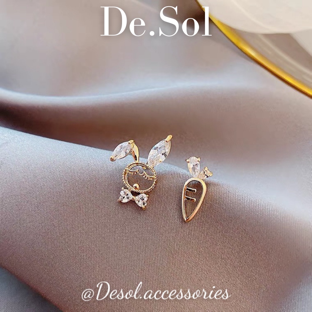 Khuyên tai, bông tai thiết kế độc đáo kết hợp thỏ và cà rốt Rabbit and Carrot ER038 Desol.accessories