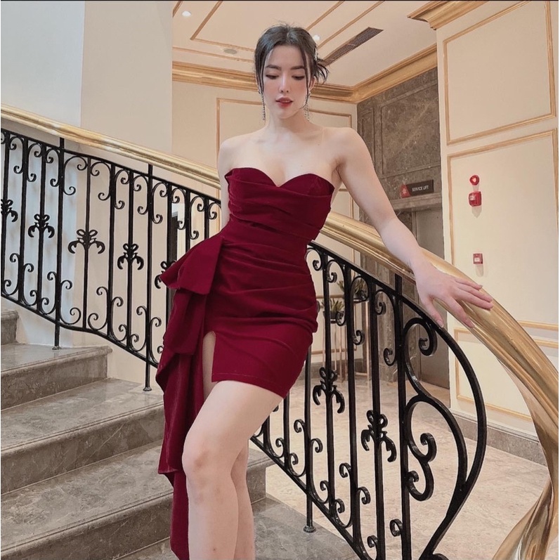 Đầm body xẻ tà dài