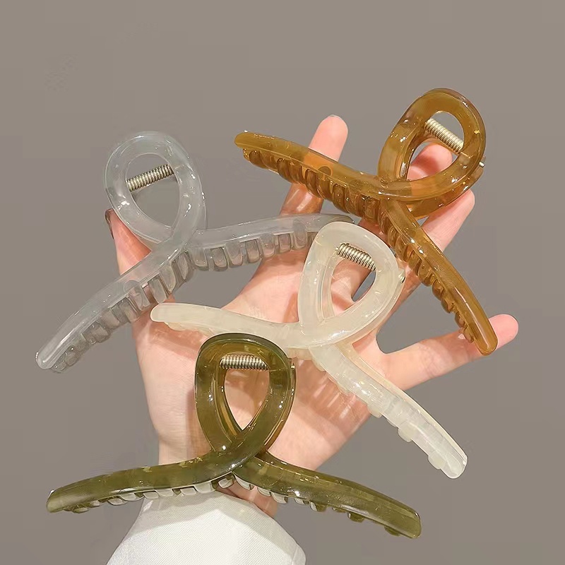 Kẹp Tóc Càng Cua Hình Vuông Bằng Acrylic Màu Sắc Thanh Lịch Dành Cho Bạn Nữ