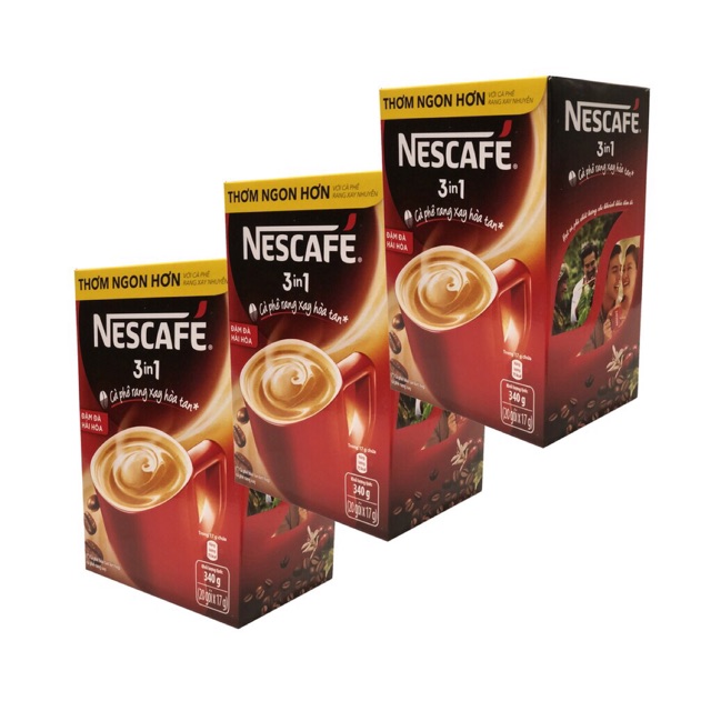 Nescafe 3in1 Đậm Đà Hài Hoà Combo 3 hộp x 20 gói x 17g
