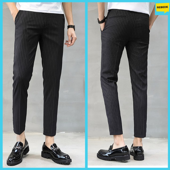 Quần âu nam kẻ sọc đen KOREA, (Mã: QAKS) quần âu phong cách Hàn Quốc phù hợp với áo sơ mi áo phông đều được [XXX SHOP] | BigBuy360 - bigbuy360.vn