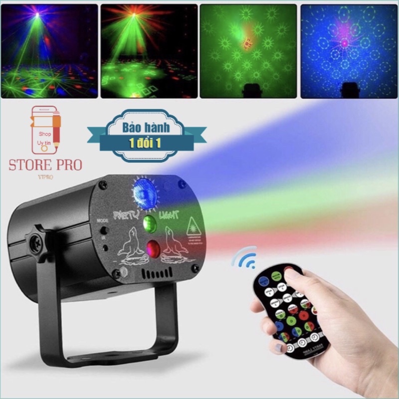 Đèn laser Cảm biến theo nhạc/ 64 hiệu ứng/ 4 chế độ chớp sân khấu / ánh sáng laser cực phẩm chớp theo diệu nhạc