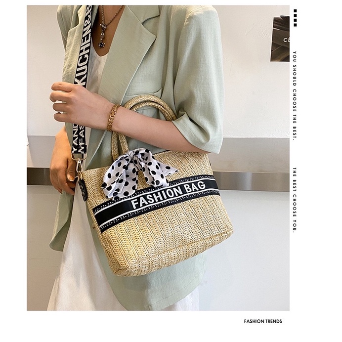 Túi Cói Dorio Kèm Khăn Bi