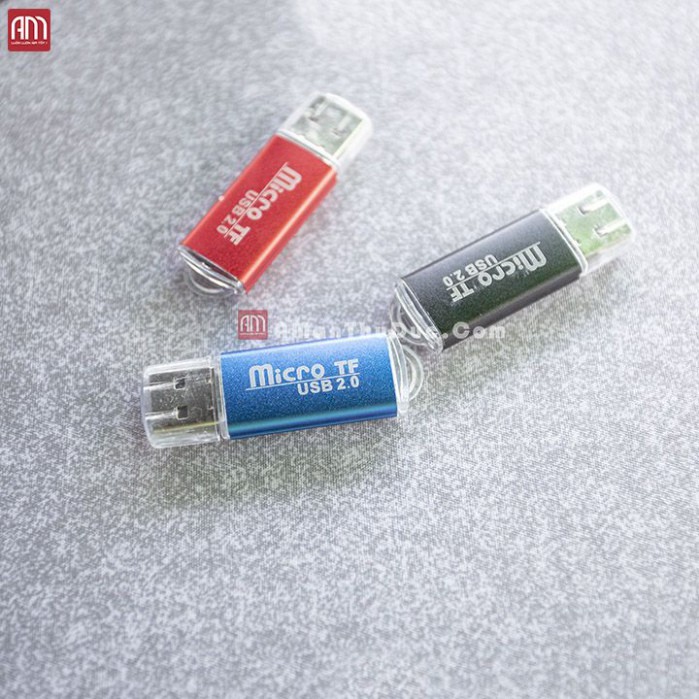 Đầu lọc thẻ nhớ USB 2.0 Vỏ Nhôm bền bỉ GIAO MÀU NGẪU NHIÊN