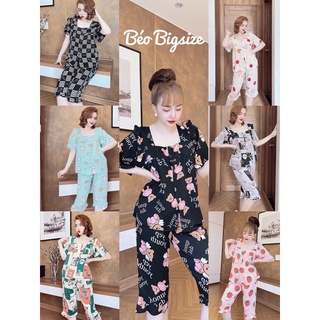 Đồ Bộ Pyjama Bigsize -Béo Bigsize 45-90kg  Pyjama Bigsize Cao Cấp Mặc Nhà  Đẹp,Chất  Satin Mát