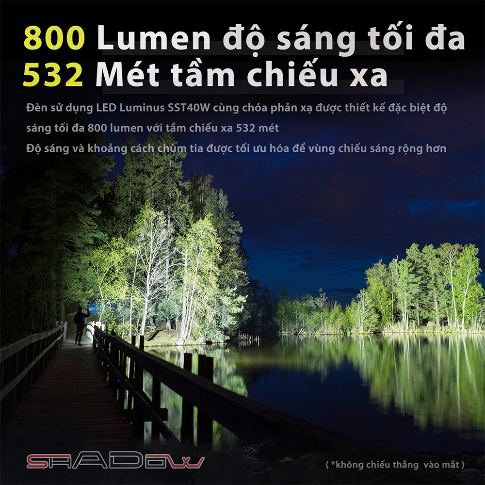 Đèn pin xách tay KLARUS RS10 LED SST40 sáng 800 lumen xa 532m cổng sạc dự phòng TYPE-C pin 8000mAh