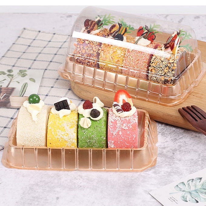Hộp Bánh Cuộn Đế Vàng Kim Nắp Trong