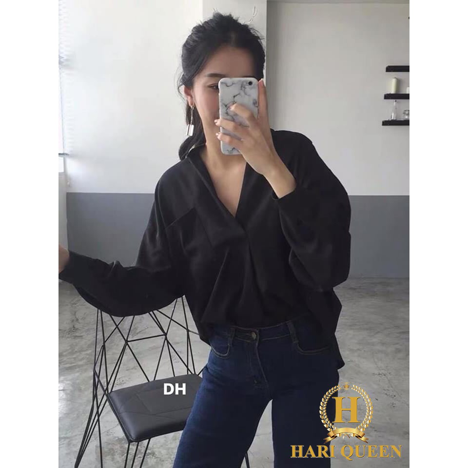 FREE SHIP ĐƠN TỪ 50K Áo sơ mi đen 1 túi DHO0720 1