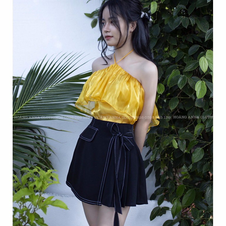 quần váy dáng A giả vest xếp ly một bên M005