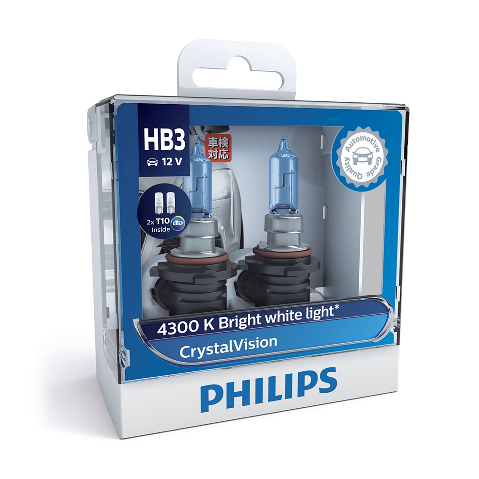 Philips Crystal Vision H1 H3 H4 H7 H8 H11 HB3 HB4 Bóng đèn Halogen Xe Bóng đèn 4300K Đèn Sương Mù Màu Vàng ánh Sáng đèn