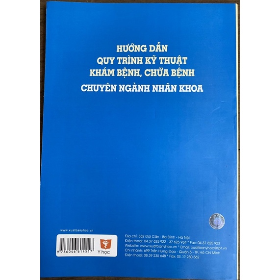 Sách - Hướng dẫn quy trình kỹ thuật khám bệnh chữa bệnh chuyên ngành nhãn khoa