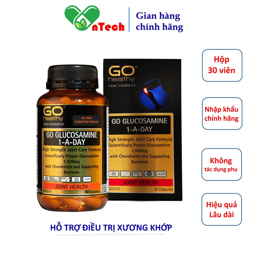 Bổ xương khớp Go Healthy Glucosamine 1500mg Hỗ trợ điều trị viêm khớp đau xương khớp giúp xương chắc khỏe hộp 30&60 viên