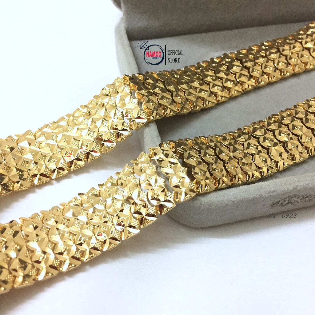 Lắc Tay Mạ Vàng L923 Vảy Cá Bản Lớn Có tăng đơ tăng giảm Namoo Jewelry