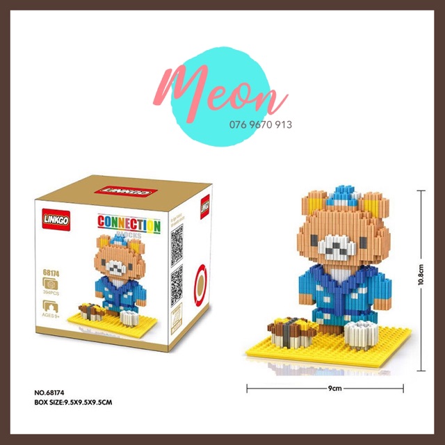 Miniblock xếp hình rilakkuma - Logo rilakkuma cup size M