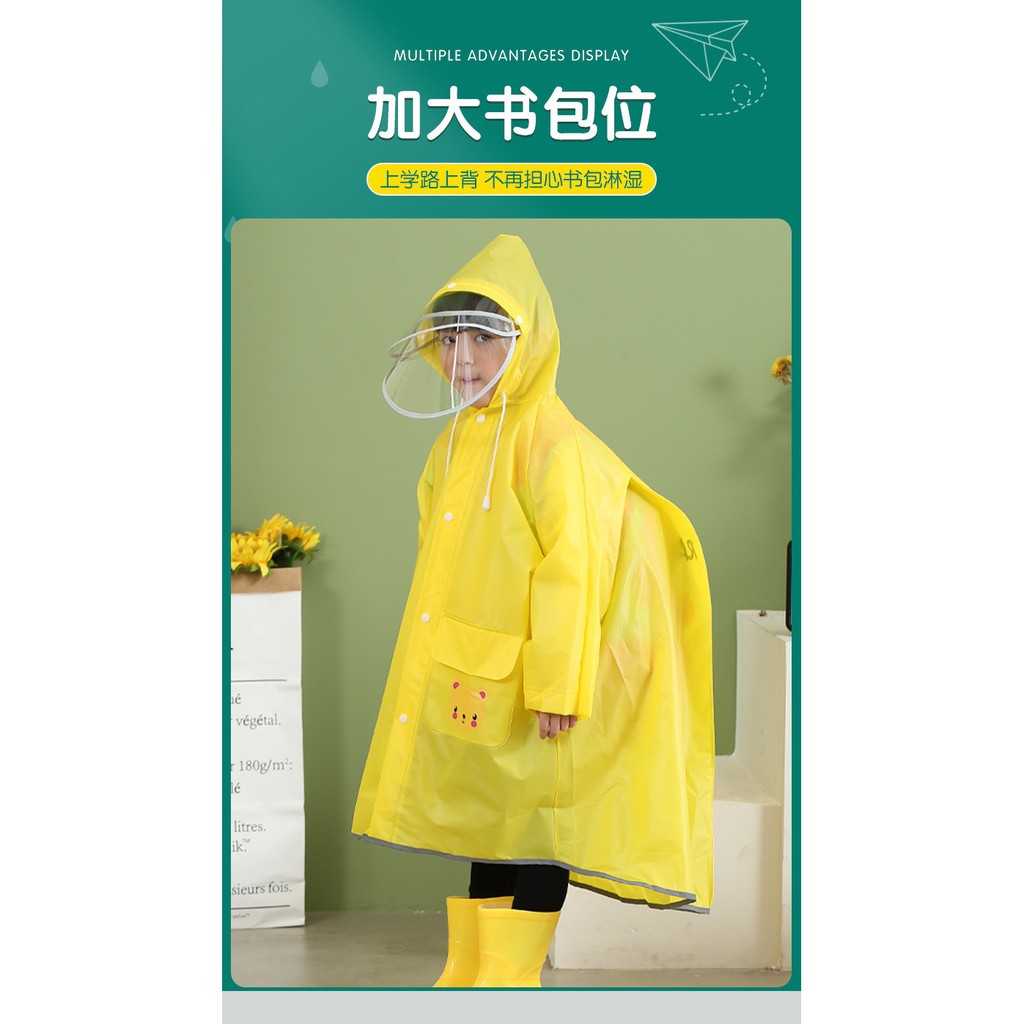 Áo mưa cho bé và mẹ form rộng có thể mang balo Hàng có sẵn
