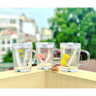 Cốc uống nước chia vạch có ống hút (GIAO MẪU BẤT KỲ)