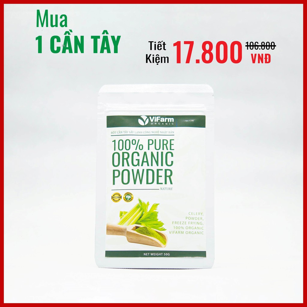 Bột Cần Tây Sấy Lạnh ViFarm 50Gram Nguyên Chất 100%, Bột Cần Tây Giảm Cân Tự Nhiên, Thanh Nhiệt, Giải Độc, Làm Đẹp Da | BigBuy360 - bigbuy360.vn