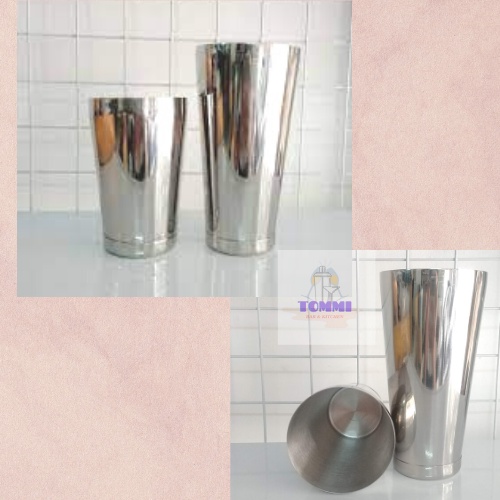 Bình Lắc Đồ Uống Shaker Boston 2 Đầu Inox 2 Đáy - Dụng Cụ Pha Chế