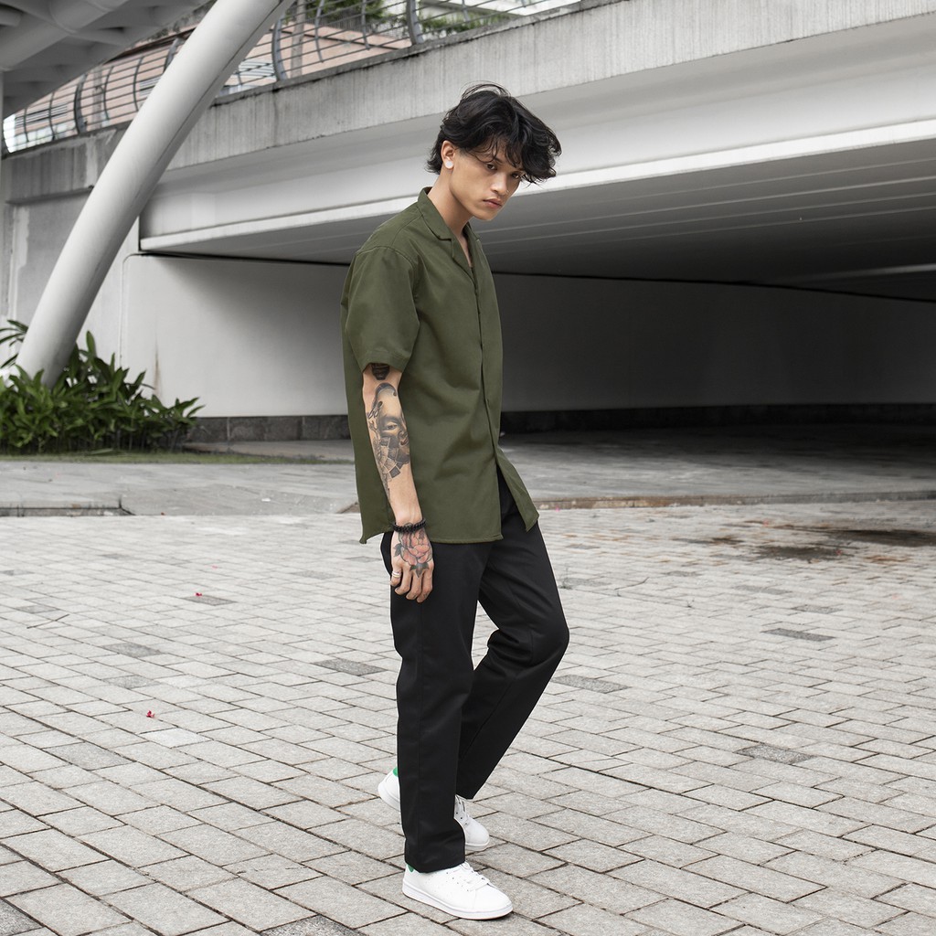 Áo Sơmi Revere Collar Màu Xanh | BigBuy360 - bigbuy360.vn