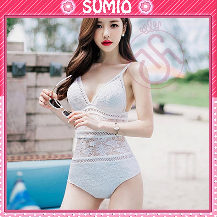 Bộ Đồ bơi Bikini nữ đi tắm biển 1 mảnh ren quyến rũ-DBG7 Sumio_offical