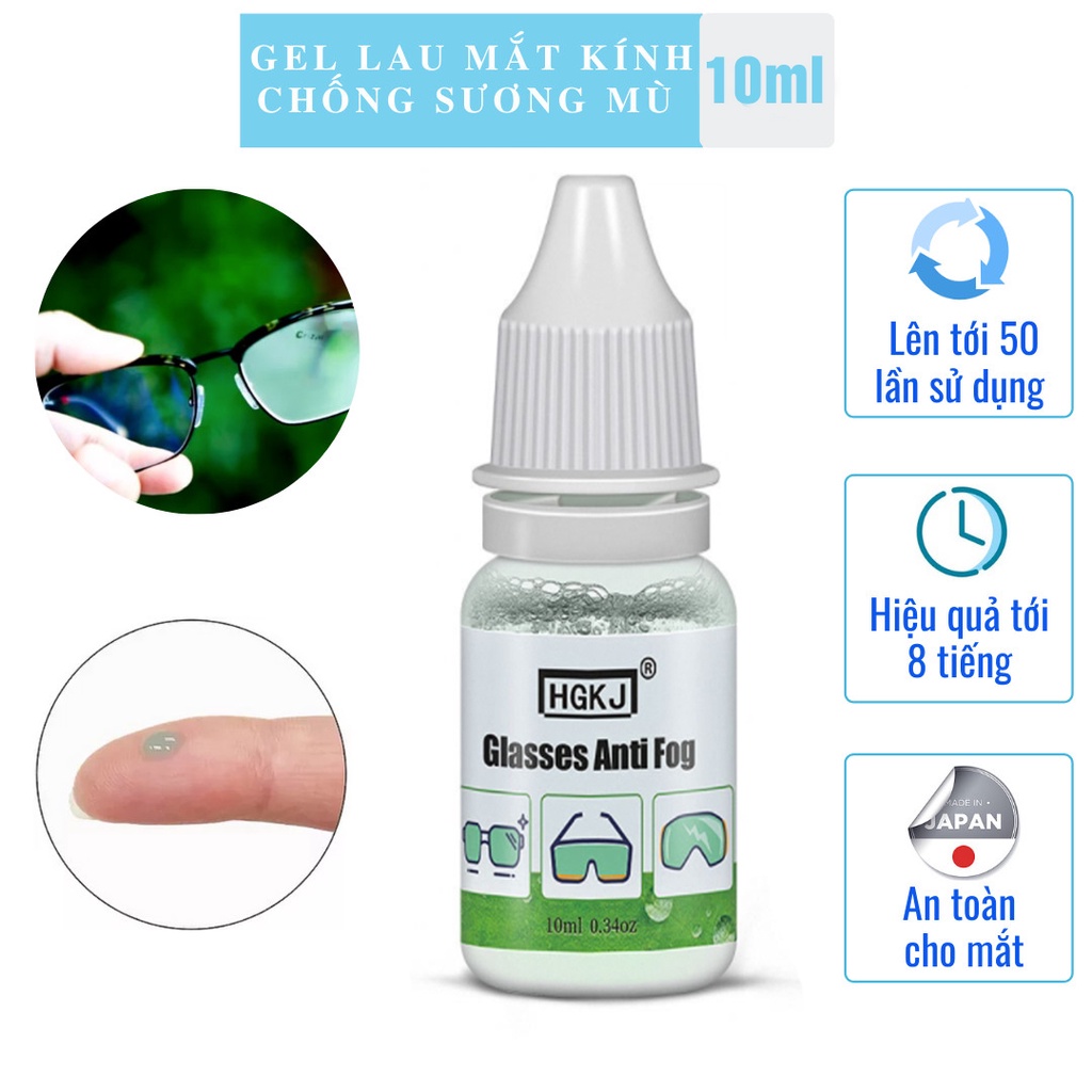 Gel chống sương mù cho mắt kính  Glasses Anti Fog - nước lau kính chống bám hơi nước mắt kiếng, kính cận, kính mát