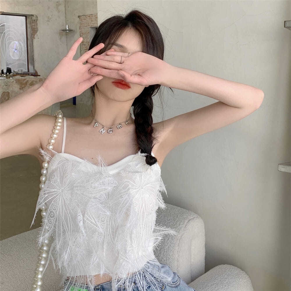 Jiashucheng Áo Hai Dây Dáng Ngắn Ôm Vừa Vặn Với Thiết Kế Lưng Đẹp Thời Trang Mùa Hè Cho Nữ