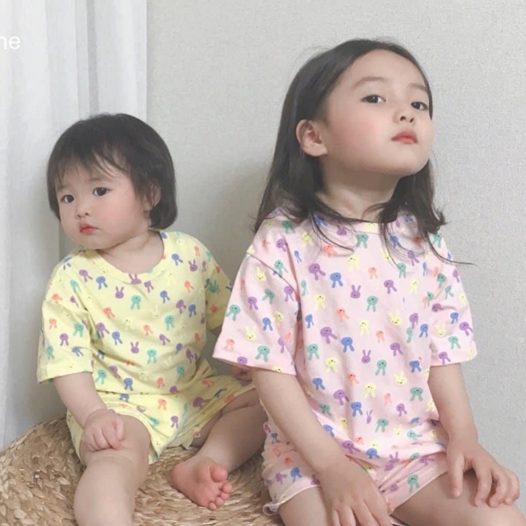 Bộ Thun Lạnh Cho Bé  Bộ Minky Mom Cộc Tay Rabbit  mềm mịn mát Cho Bé Trai Bé Gái thoải mái mặc hè